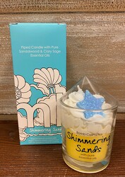 PIPED SHIMMER SANDS CANDLE from Sidney Flower Shop in Sidney, OH
