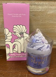 PIPED SHINY HAPPY PURPLE CANDLE from Sidney Flower Shop in Sidney, OH