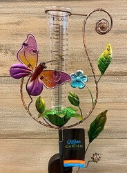 SOLAR BUTTERFLY RAIN GAUGE from Sidney Flower Shop in Sidney, OH