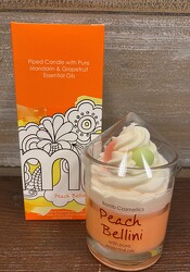 PIPED PEACH BELLINI CANDLE from Sidney Flower Shop in Sidney, OH